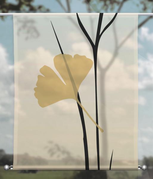 Scheibenhänger transparent Ginkgo gold 2 one- rechteckig