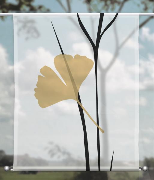 Scheibenhänger transparent Ginkgo gold one- rechteckig