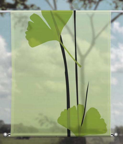 Scheibenhänger transparent Ginkgo green 2 two- rechteckig