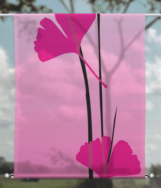 Scheibenhänger transparent Ginkgo magenta 2 two rechteckig