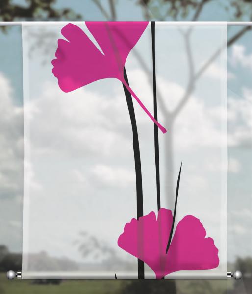 Scheibenhänger transparent Ginkgo magenta two rechteckig