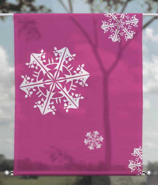 Scheibenhänger Weihnachtskristall magenta 1-rechteckig, Beschw.
