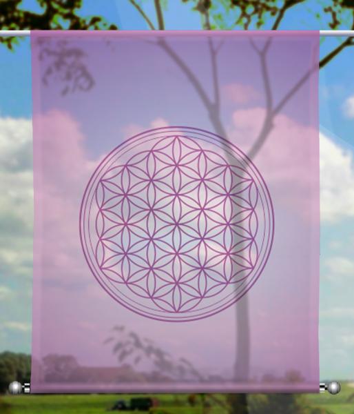 Scheibenhänger rechteckig Blume des Lebens dark brombeere