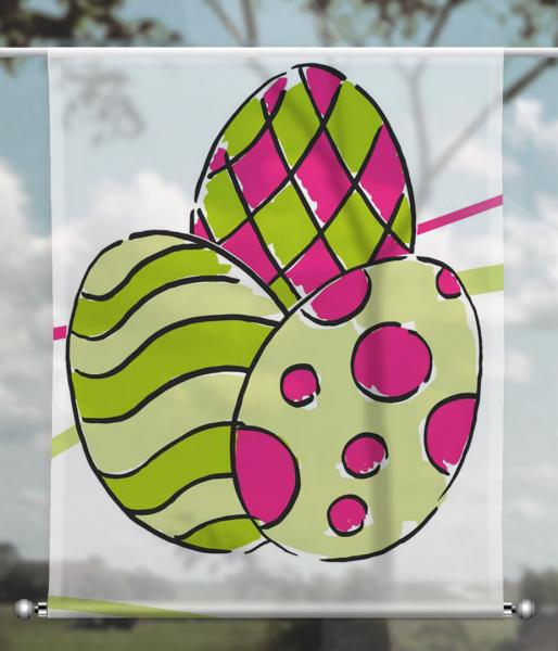 Scheibenhänger Easter paint mix green - magenta rechteckig