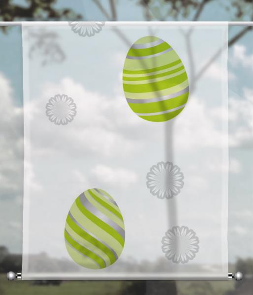 Scheibenhänger transparent eastereggs modern green grey 1 rechteckig