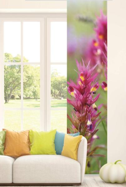 Flächenvorhang Wachtelweizen, Schiebevorhang, Schiebegardine, modern, 60 cm breit, 2,