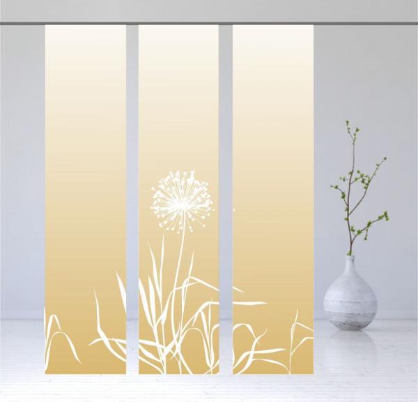 Flächenvorhang Allium gold 3er Serie