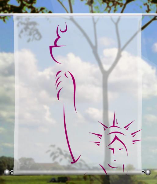 Scheibenhänger  Ney York magenta - rechteckig, Beschw.