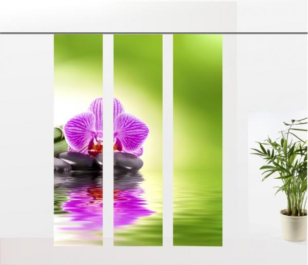 Flächenvorhang Orchidee green-Serie 3er, Wellness