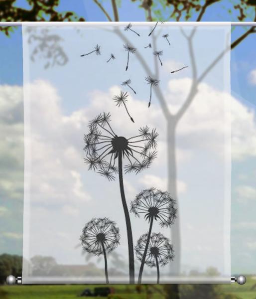 Scheibenhänger Dandelion Black - rechteckig, Beschw.