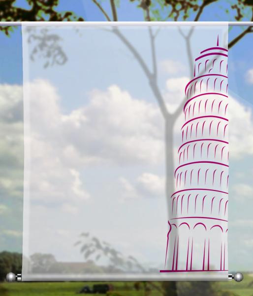 Scheibenhänger Pisa magenta - rechteckig, Beschw.