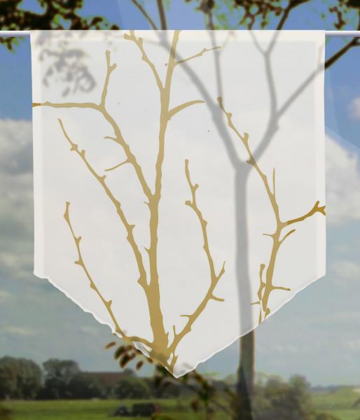 Scheibenhänger Zweige beige voile transparent