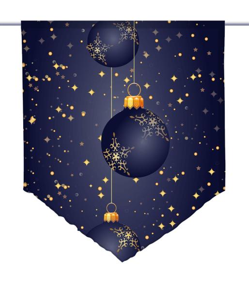 Christmas in color blau, Scheibenhänger spitz