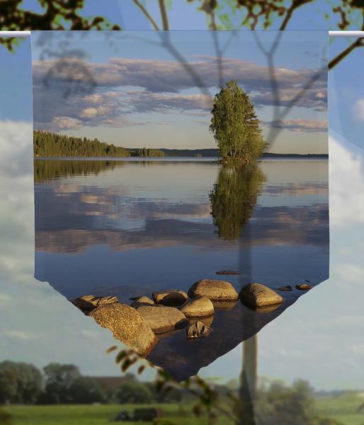 Scheibenhänger Spiegelsee voile transparent