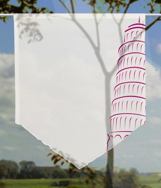 Scheibenhänger Pisa magenta voile transparent