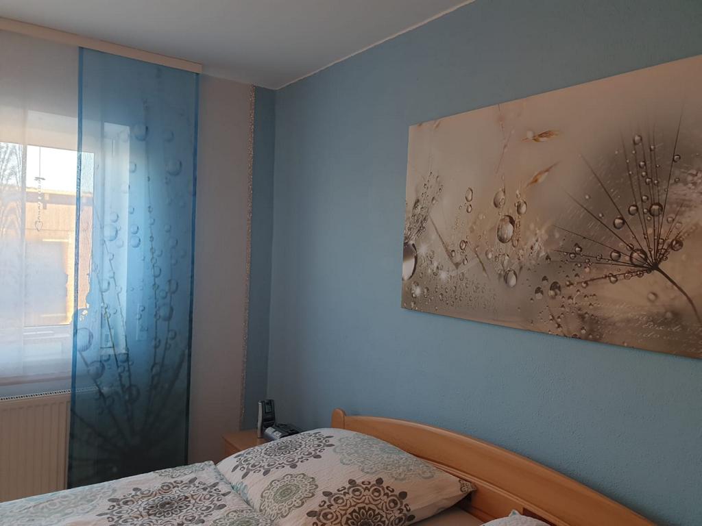 Flächenvorhang transparent in blau für Schlafzimmer